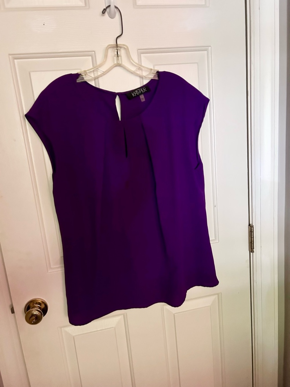 Kasper Women's Purple Cap-Sleeve Blouse